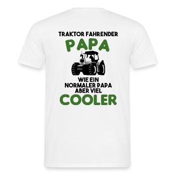 Traktor fahrender Papa - Männer T-Shirt - Weiß - Hinten - AI Model Male 178 dark (178cm)
