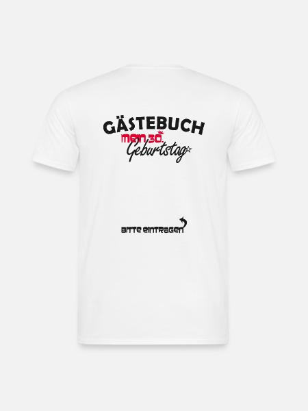 30. Geburtstag Party Gästebuch 30 Jahre - Männer T-Shirt - Weiß