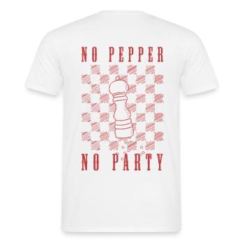 no pepper no party - Men's T-Shirt - white - Back - AI Model Male 178 dark (178cm)