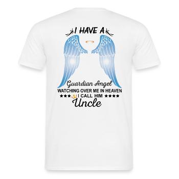 My Uncle Is My Guardian Angel - Men's T-Shirt - white - Back - AI Model Male 178 dark (178cm)