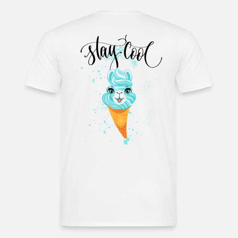 Stay Cool Eis Alpaka - Männer T-Shirt - Weiß