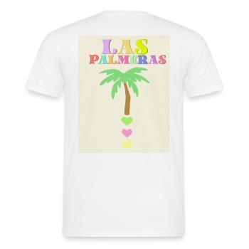 Pastellfarbene Palme - Männer T-Shirt - Weiß - Hinten - AI Model Male 178 dark (178cm)