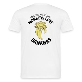 T'aime plus que les singes aiment les bananes - T-shirt homme - blanc - Dos - AI Model Male 178 dark (178cm)