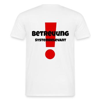 Betreuung systemrelevant Geschenkidee Pflege - Männer T-Shirt - Weiß - Hinten - AI Model Male 178 dark (178cm)