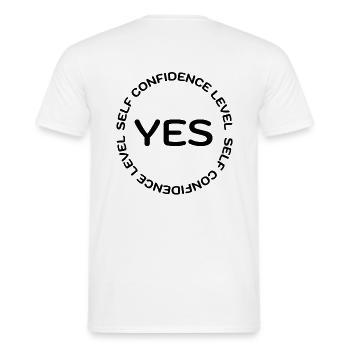 Self confidence level YES schwarz - Männer T-Shirt - Weiß - Hinten - AI Model Male 178 dark (178cm)