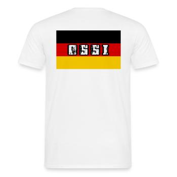 Ossi - Männer T-Shirt - Weiß - Hinten - AI Model Male 178 dark (178cm)