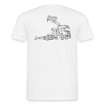 5Axle truck with loading crane2 - Men's T-Shirt - white - Back - AI Model Male 178 dark (178cm)