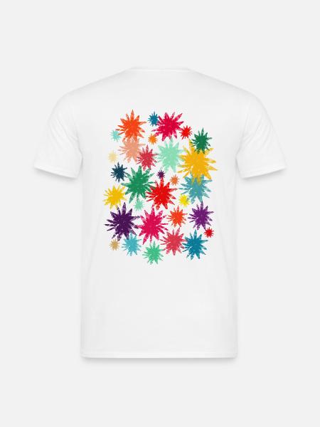 Bunte Blüten (Used) 01 - Männer T-Shirt - Weiß