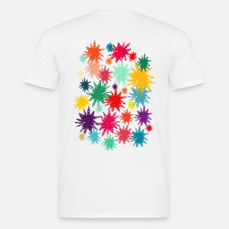 Bunte Blüten (Used) 01 - Männer T-Shirt - Weiß