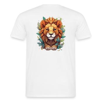 Lion Drawing Polygon - Men's T-Shirt - white - Back - AI Model Male 178 dark (178cm)
