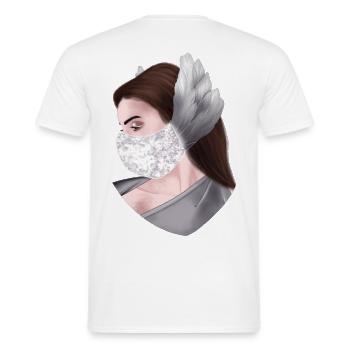 Masked Woman - Men's T-Shirt - white - Back - AI Model Male 178 dark (178cm)