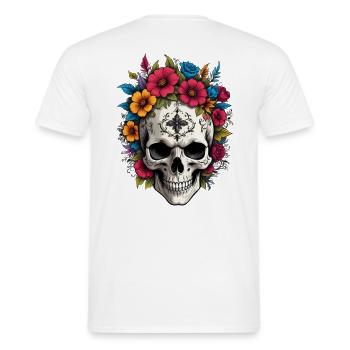 Crâne Botanica - T-shirt homme - blanc - Dos - AI Model Male 178 dark (178cm)