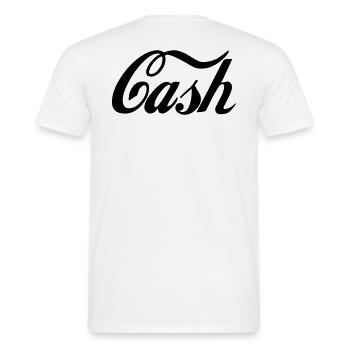 Bargeld - Männer T-Shirt - Weiß - Hinten - AI Model Male 178 dark (178cm)
