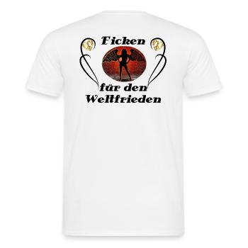 Baiser pour la paix dans le monde - T-shirt homme - blanc - Dos - AI Model Male 178 dark (178cm)