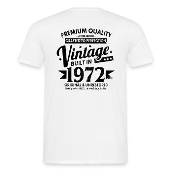 VINTAGE BUILT IN 1972 COOL 50. GEBURTSTAG GESCHENK - Männer T-Shirt - Weiß - Hinten - AI Model Male 178 dark (178cm)