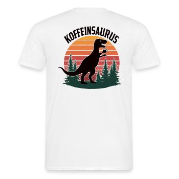 Koffein - Männer T-Shirt - Weiß - Hinten - AI Model Male 178 dark (178cm)