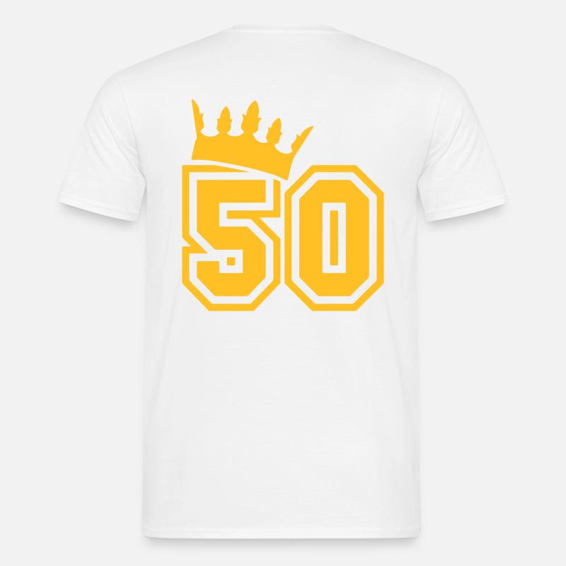 50 mit Krone - Männer T-Shirt - Weiß