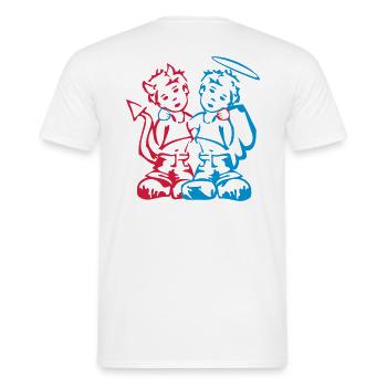 Ange ou Démon - T-shirt homme - blanc - Dos - AI Model Male 178 dark (178cm)