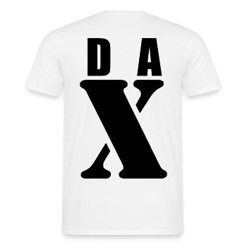Dax – First Name Design | Minimal Typography - Männer T-Shirt - Weiß - Hinten - AI Model Male 178 dark (178cm)