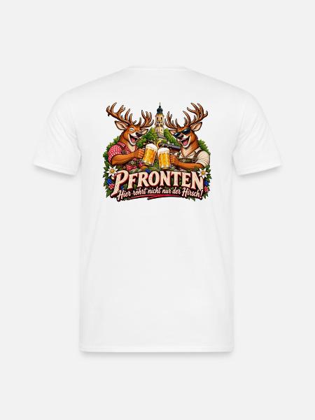 Pfronten - Hirsch-Bierfreude - Männer T-Shirt - Weiß