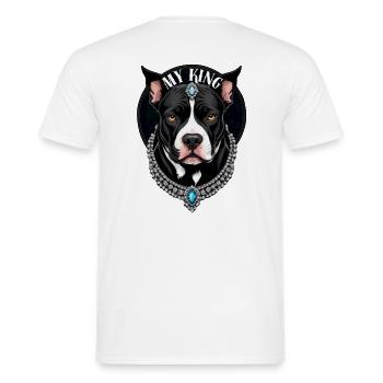 My King the Pitbull - Men's T-Shirt - white - Back - AI Model Male 178 dark (178cm)