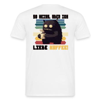 So heiss, aber ich liebe Kaffee - Monster - Männer T-Shirt - Weiß - Hinten - AI Model Male 178 dark (178cm)