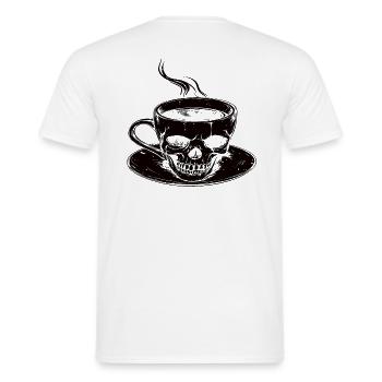 coffee the addictive substance - Men's T-Shirt - white - Back - AI Model Male 178 dark (178cm)