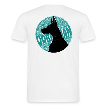 Doberman Police Dog - Men's T-Shirt - white - Back - AI Model Male 178 dark (178cm)
