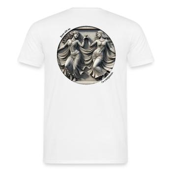 Bauchtanz Stone Carving - Männer T-Shirt - Weiß - Hinten - AI Model Male 178 dark (178cm)