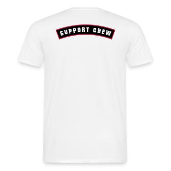 SUPPORT CREW Patch - Men's T-Shirt - white - Back - AI Model Male 178 dark (178cm)