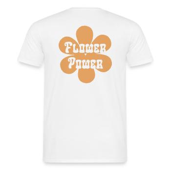 Flower Power Flower Motif 60s 70s Style Hippie - Men's T-Shirt - white - Back - AI Model Male 178 dark (178cm)