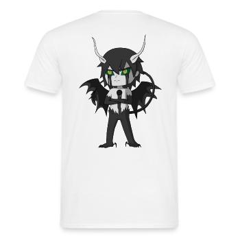 Anime Fanart Figur - Männer T-Shirt - Weiß - Hinten - AI Model Male 178 dark (178cm)