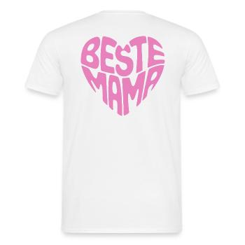 Beste Mama Herz - Männer T-Shirt - Weiß - Hinten - AI Model Male 178 dark (178cm)