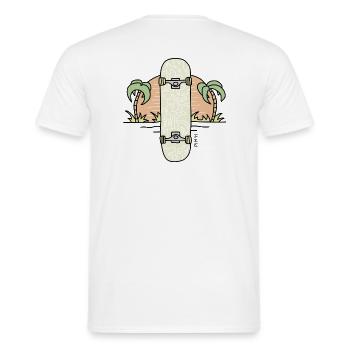 Skateboard sun (colored) - Men's T-Shirt - white - Back - AI Model Male 178 dark (178cm)