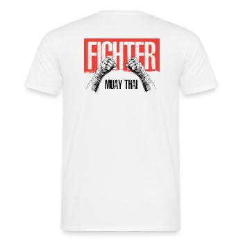 Muay Thai entre vos cuisses - T-shirt homme - blanc - Dos - AI Model Male 178 dark (178cm)