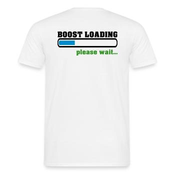 Boost Loading Please Wait - Männer T-Shirt - Weiß - Hinten - AI Model Male 178 dark (178cm)