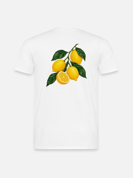 Zitruszweig Gelbe Lemons Motiv - Männer T-Shirt - Weiß