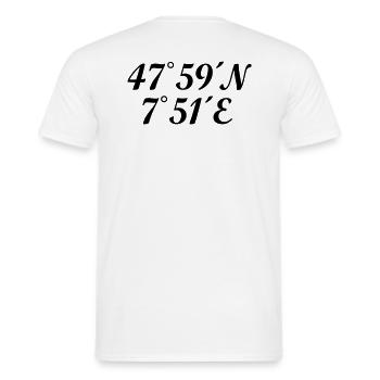 Freiburger Koordinaten Freiburg im Breisgau - Männer T-Shirt - Weiß - Hinten - AI Model Male 178 dark (178cm)