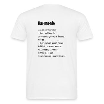 Harmonie - Definition - Männer T-Shirt - Weiß - Hinten - AI Model Male 178 dark (178cm)