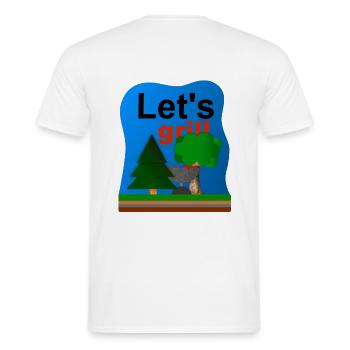Idyllischer Platz zum Grillen - Männer T-Shirt - Weiß - Hinten - AI Model Male 178 dark (178cm)