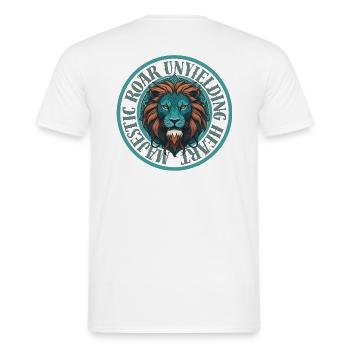 Majestic Roar, Unyielding Heart - Men's T-Shirt - white - Back - AI Model Male 178 dark (178cm)