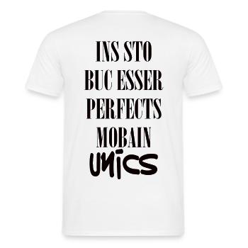 Unics - Männer T-Shirt - Weiß - Hinten - AI Model Male 178 dark (178cm)