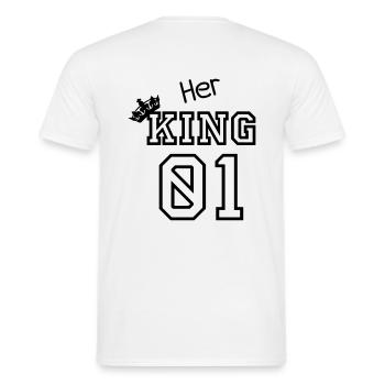 Her KING 01 - Männer T-Shirt - Weiß - Hinten - AI Model Male 178 dark (178cm)