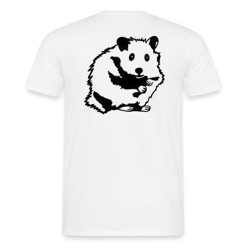sitting Hamster - Men's T-Shirt - white - Back - AI Model Male 178 dark (178cm)