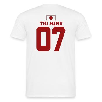 Mallorca Sauf Trikot Japan, Tai Ming - Männer T-Shirt - Weiß - Hinten - AI Model Male 178 dark (178cm)