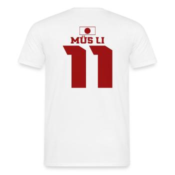 Mallorca Sauf Trikot Japan, Müs Li - Männer T-Shirt - Weiß - Hinten - AI Model Male 178 dark (178cm)