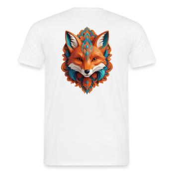 Cyber Fox Head - Men's T-Shirt - white - Back - AI Model Male 178 dark (178cm)