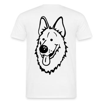 German Shepherd - Men's T-Shirt - white - Back - AI Model Male 178 dark (178cm)