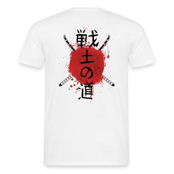 🎌 "Embrace Warrior Spirit." Shirt 🎌 - Men's T-Shirt - white - Back - AI Model Male 178 dark (178cm)