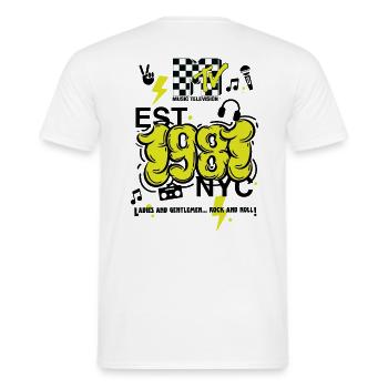 MTV Est. 1981 NYC Logo Impression Du Dos - T-shirt homme - blanc - Dos - AI Model Male 178 dark (178cm)